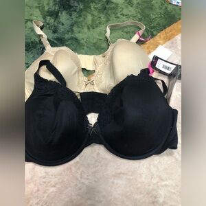 Elegant Black and Cream Lace Bras 2 bundle